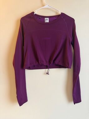 Gymshark Plum Drawstring Long-Sleeve Crop Top